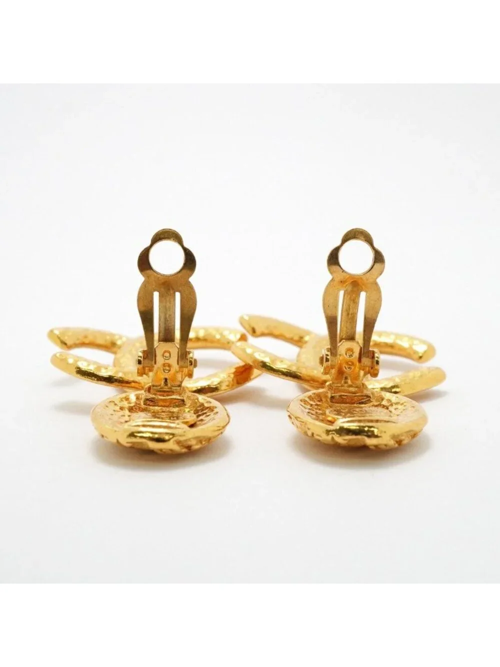 Chanel Earrings Vintage CC Logo Gold Plated